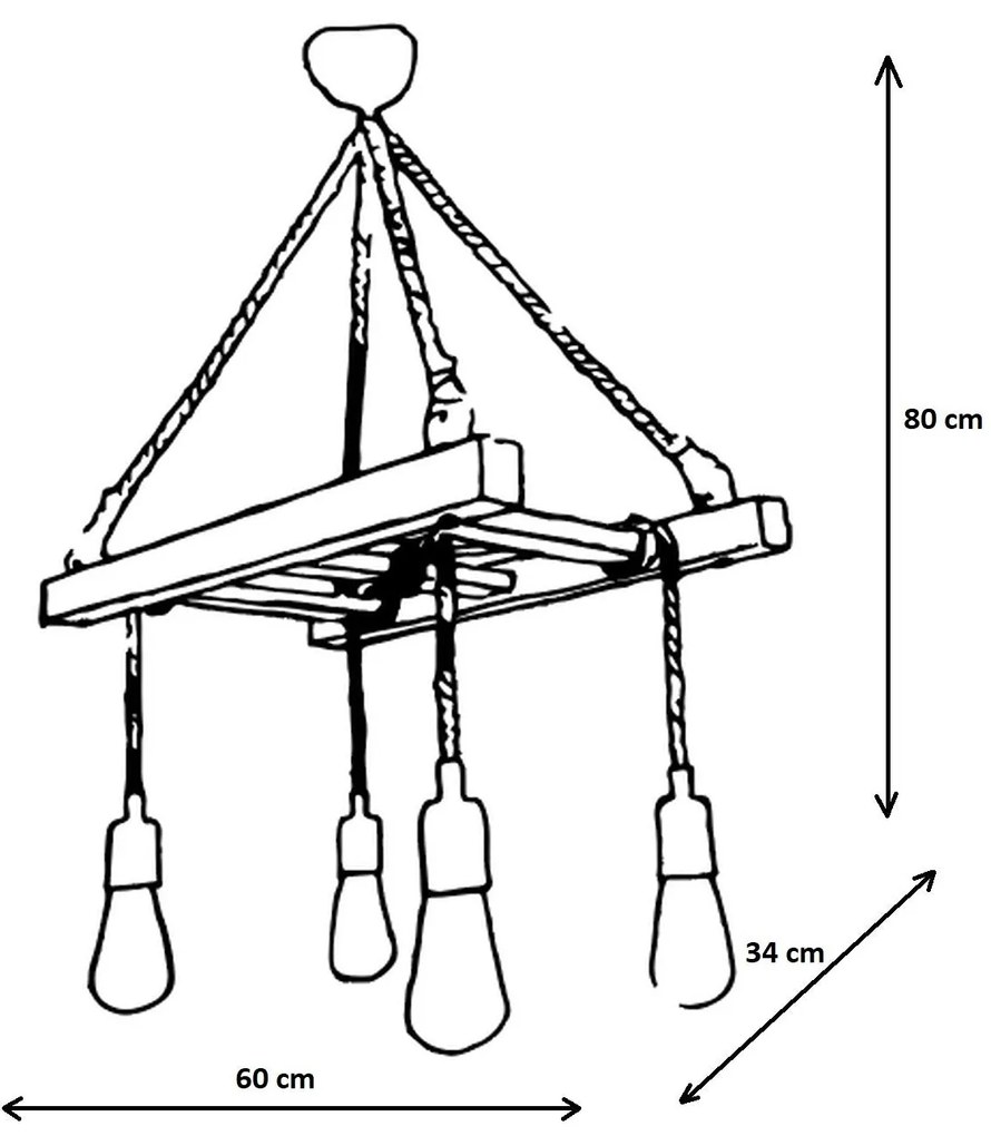 Chandelier Merdiven – Walnut – 80 x 34 x 60 cm