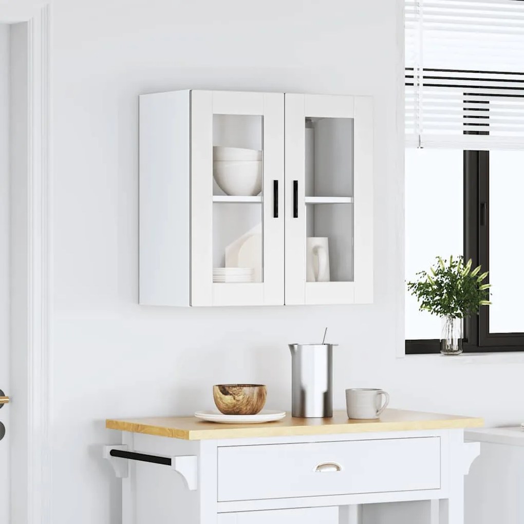 Armário de parede de cozinha com porta de vidro Porto branco