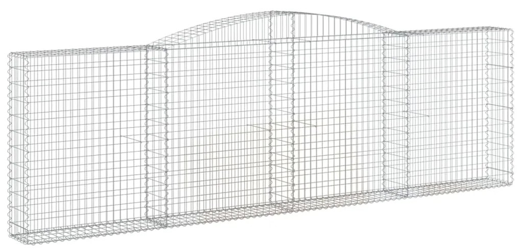 Cestos gabião arqueados 7pcs 400x30x120/140cm ferro galvanizado