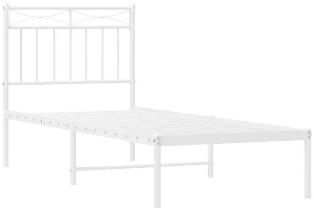 Estrutura de cama com cabeceira 80x200 cm metal branco