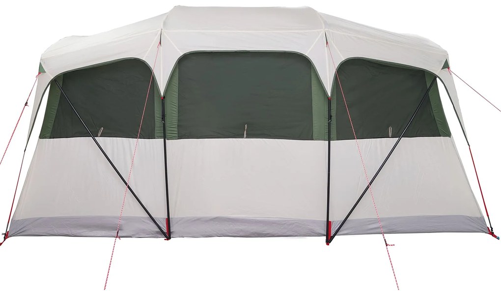 Tenda Familiar vidaXL com Janelas Cúpula Verde para 10 Pessoas Imperme