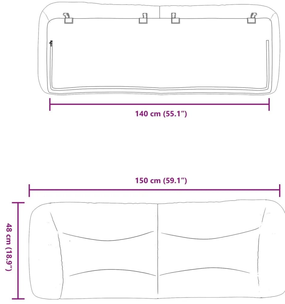 Almofadão de cabeceira 140 cm couro artificial branco