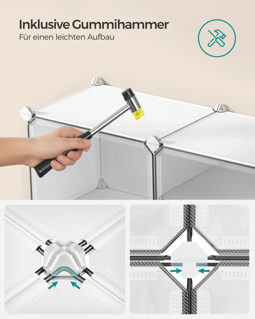 Sapateira com 4 compartimentos, armário para sapatos, com portas 32 x 83 x 63 cm Branco