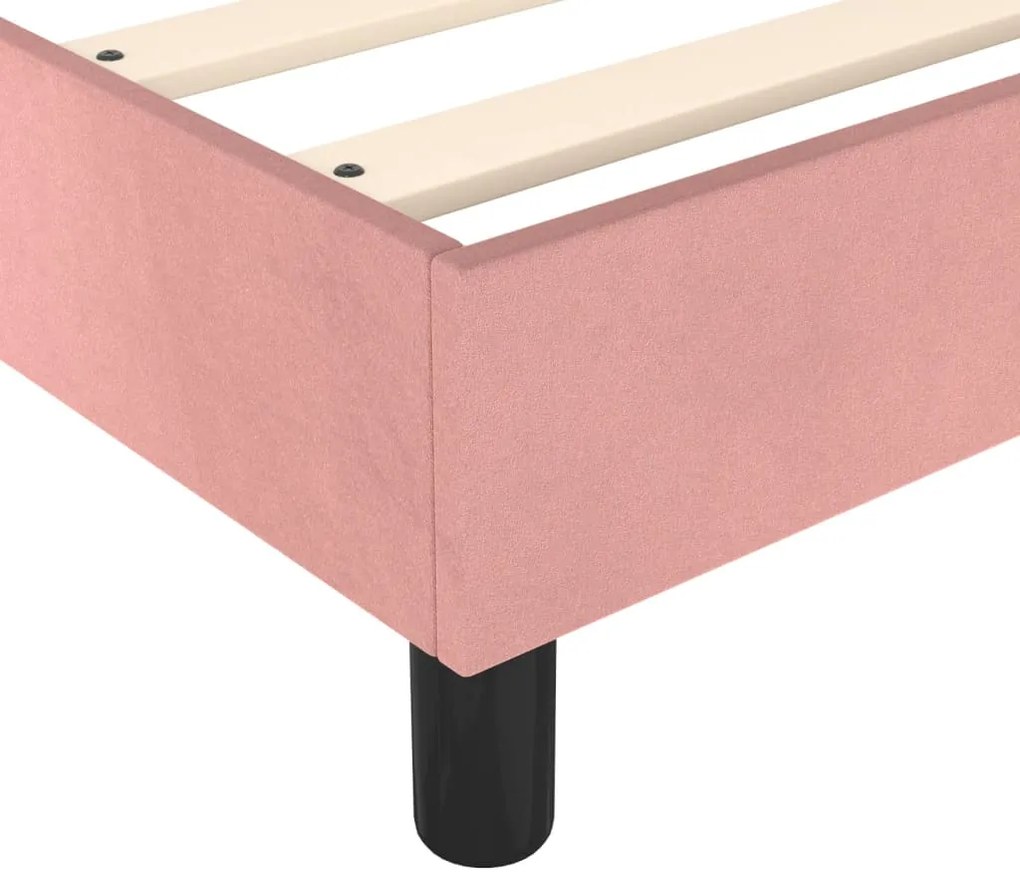 Estrutura de cama 120x200 cm veludo rosa