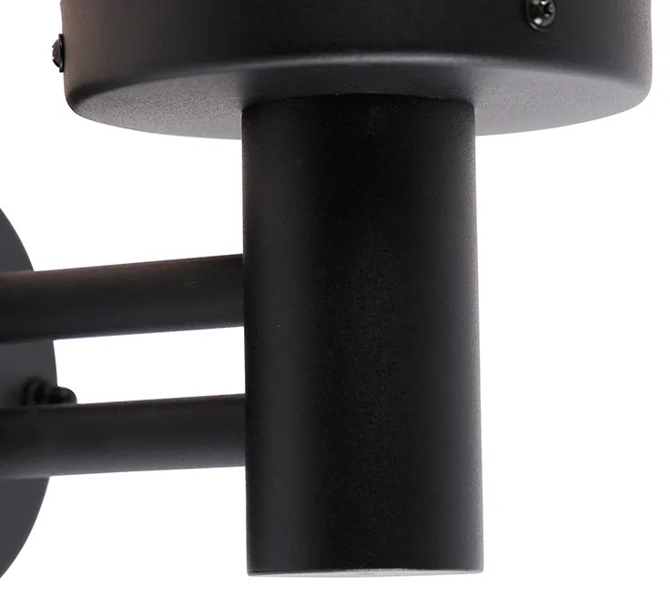 Candeeiro de parede exterior preto com plástico IP44 aço inoxidável - Sfera