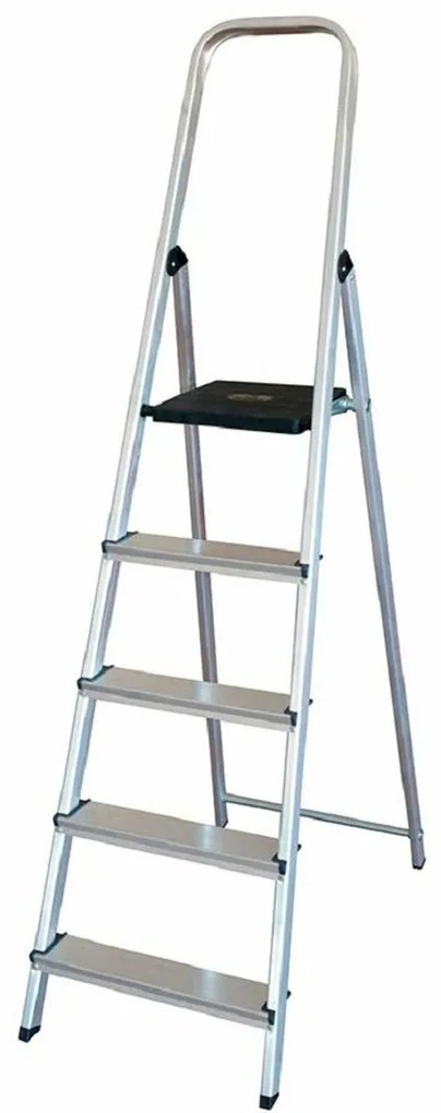 Escadote Dobrável de 5 Degraus EDM Alumínio (45 x 10,5 x 172 cm)