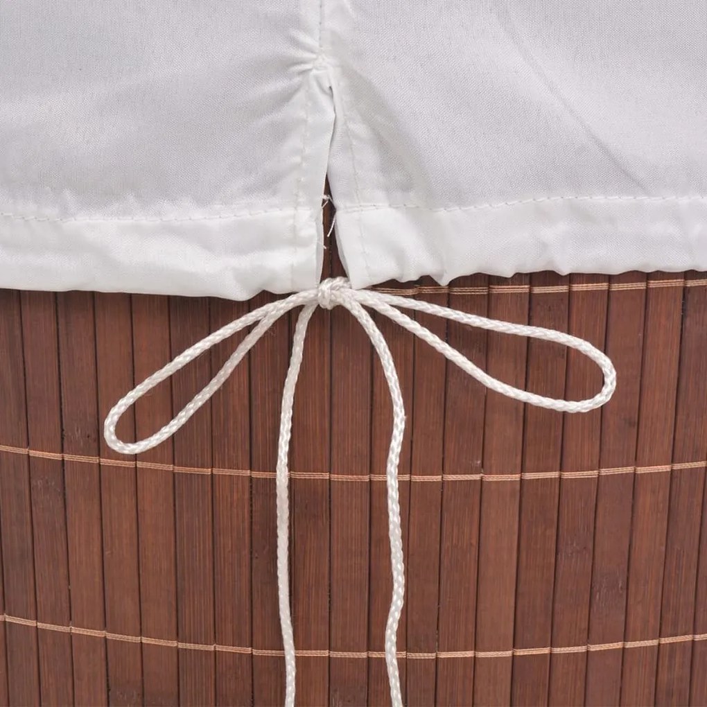 Cesto oval para roupa suja bambu castanho