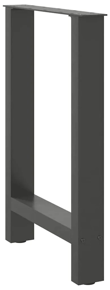 Pés para mesa de jantar antracite 2 peças 50x(72-73) cm aço