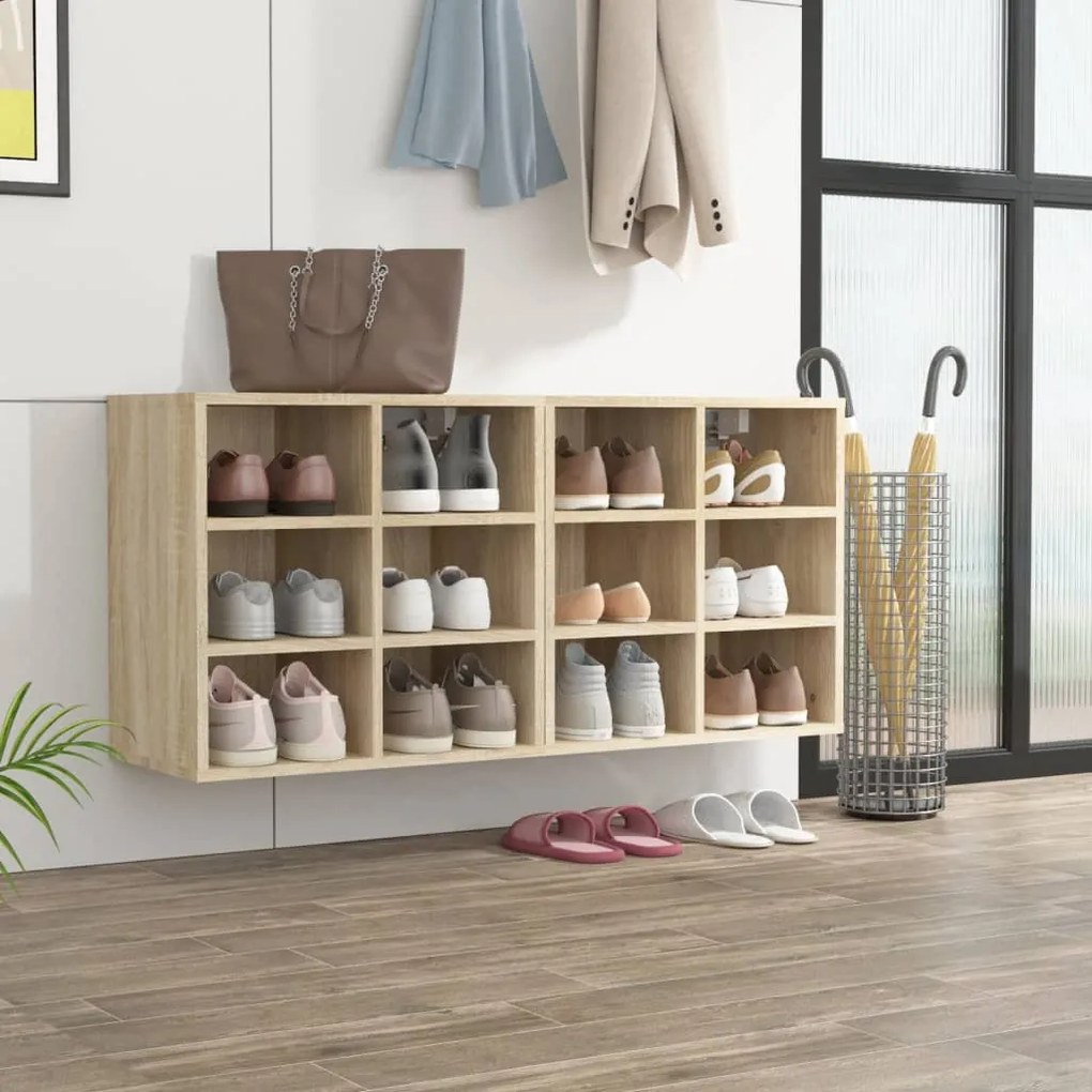 vidaXL Sapateira 2 pcs 52,5x30x50 cm Carvalho Sonoma