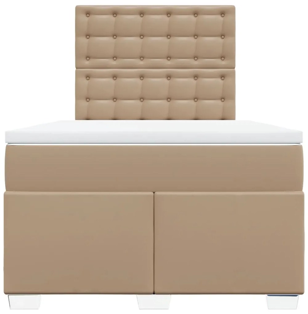Cama com molas/colchão 120x200 cm couro artificial cappuccino