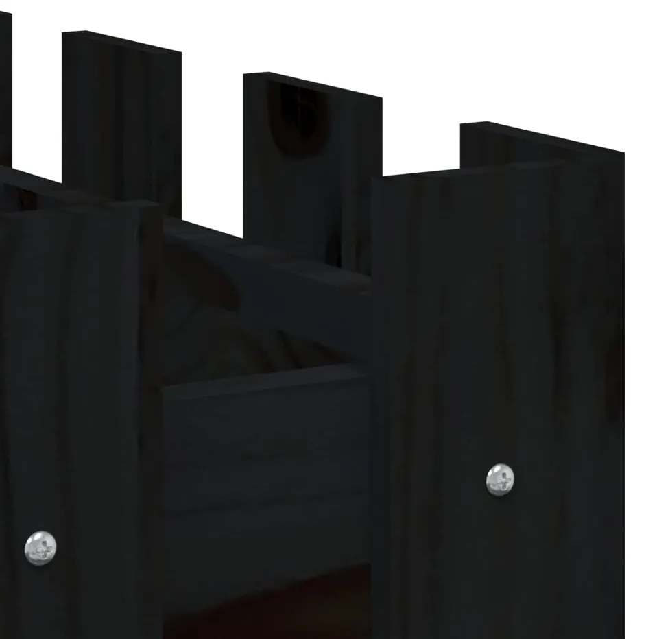 Canteiro elevado c/ design cerca 150x50x50cm pinho maciço preto