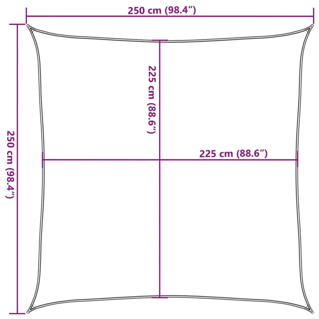 Para-sol estilo vela 160 g/m² 2,5x2,5 m PEAD laranja