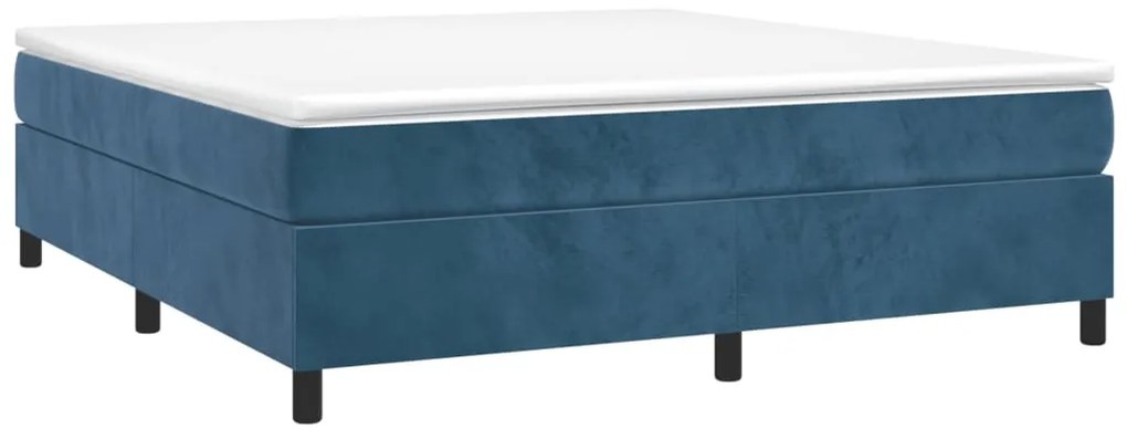 Estrutura de cama sem colchão 160x200 cm veludo azul-escuro