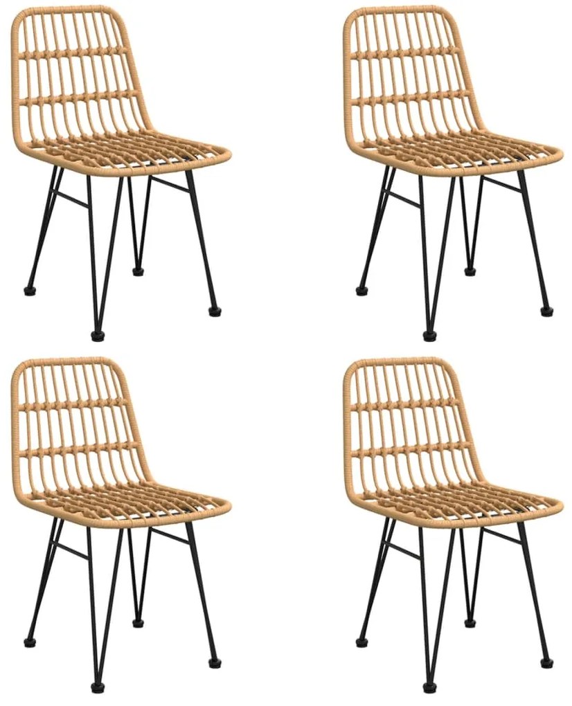 5 pcs conjunto de jantar p/ jardim vime PE