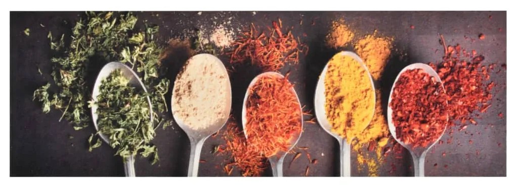 Tapete de cozinha lavável com design colheres 45x150 cm