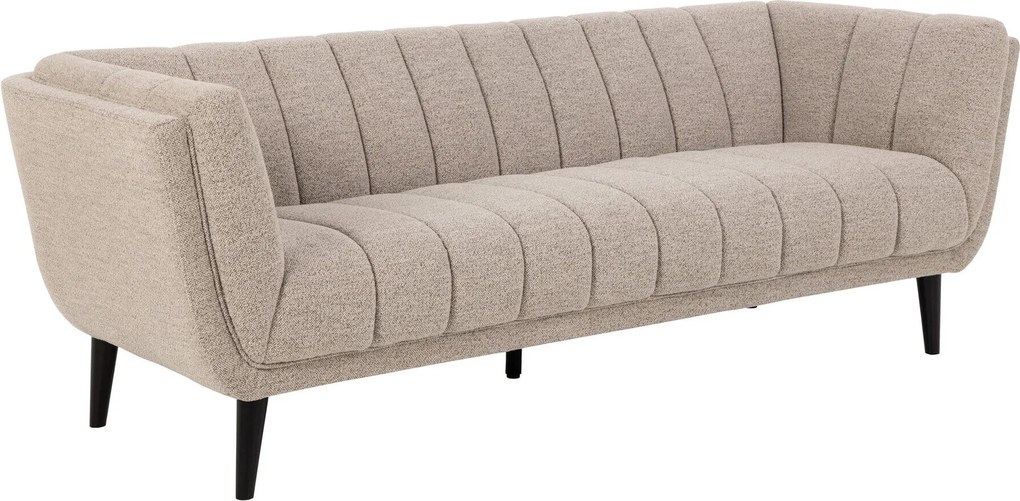 Sofá Norsica 792, Bege, 218x87x77cm, 43.8 kg, Tecido, Pernas: Madeira, Madeira: Borracha