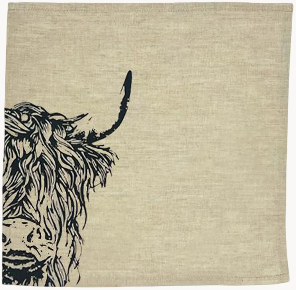 Guardanapos em linho Highland Cow, conjunto de 2