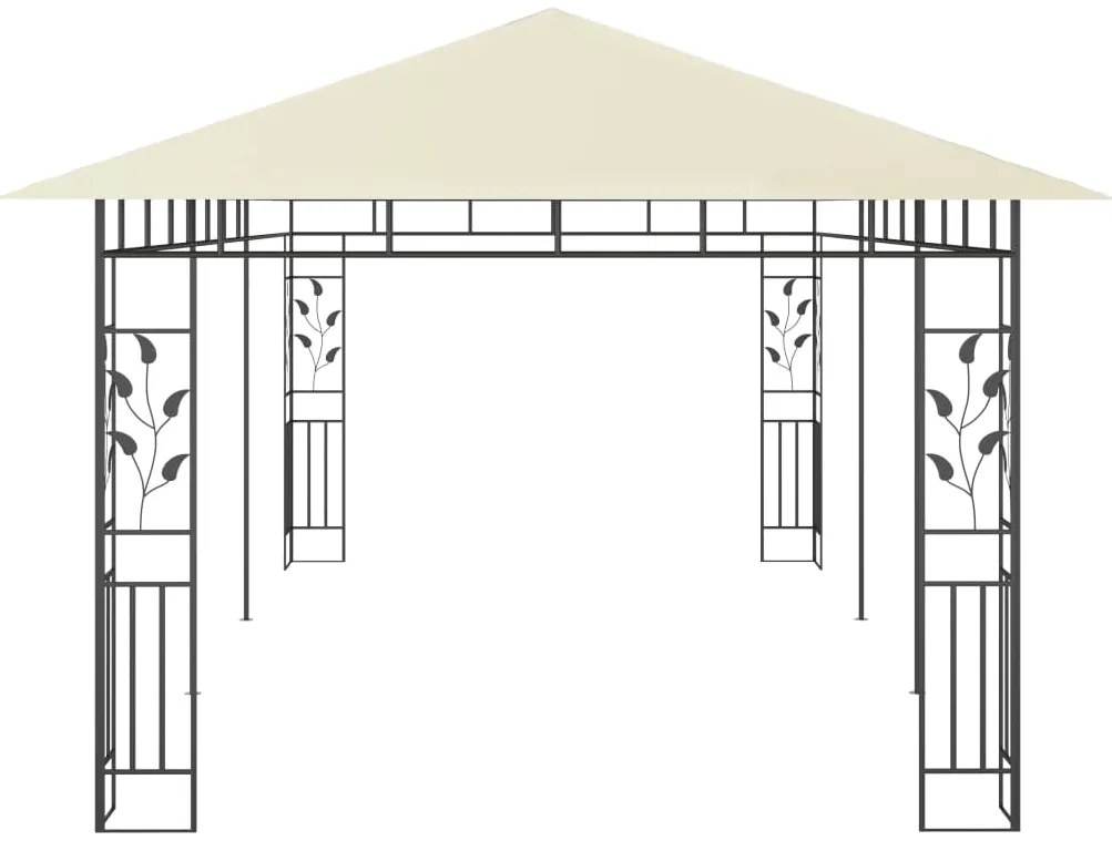 Gazebo com rede mosquiteira 6x3x2,73 m creme