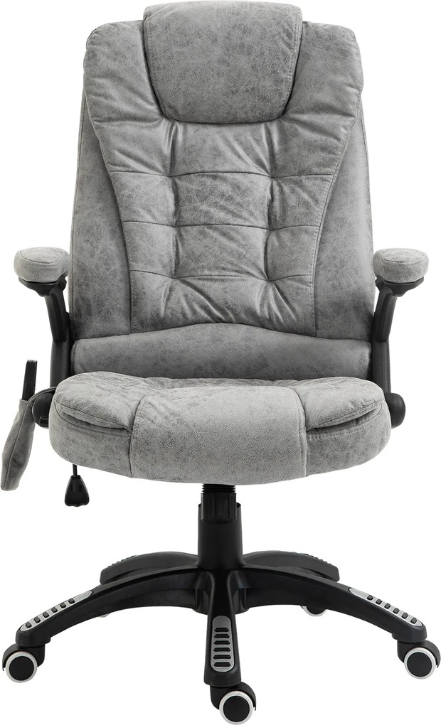 Vinsetto Cadeira de executivo com função de massagem e aquecimento, ergonômica, ajustável, até 120kg, cinza | Aosom Portugal