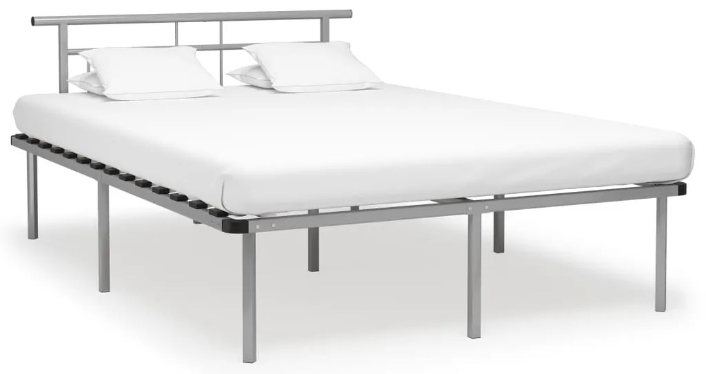 Estrutura de cama sem colchão 140x200 cm metal cinzento