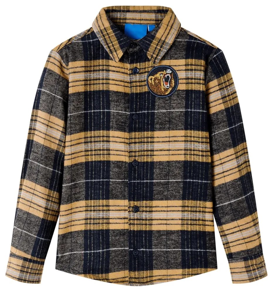 Camisa de xadrez para criança amarelo e preto 92