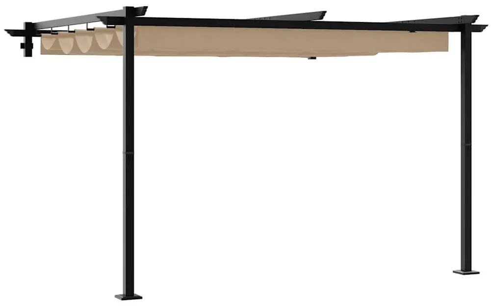 Gazebo Montado na Parede Cinzento-acastanhado 3 x 3 m Aço