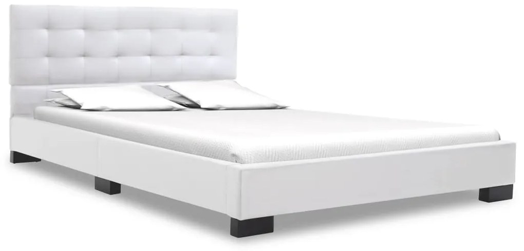 Estrutura de cama 120x200 cm couro artificial branco