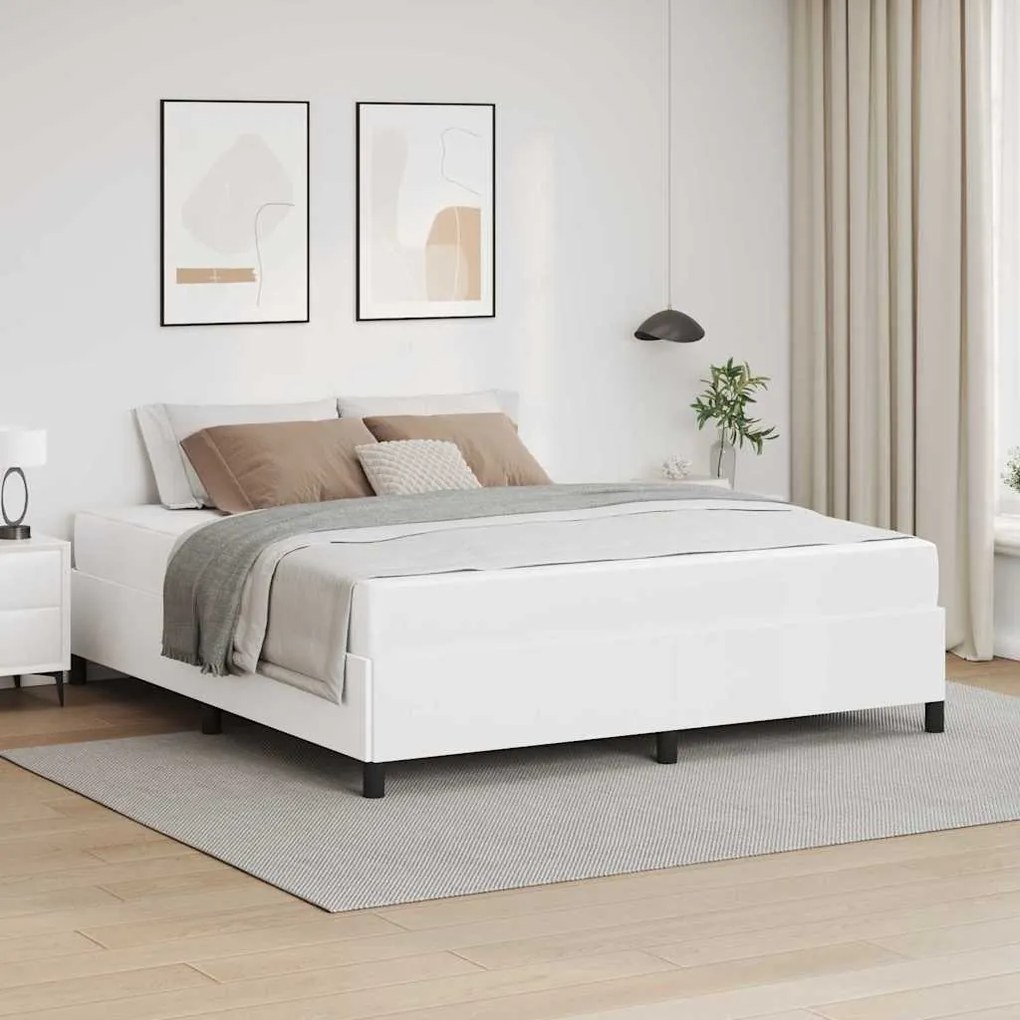 vidaXL Estrutura de cama com colchão com colchão Branco 180 x 200 cm