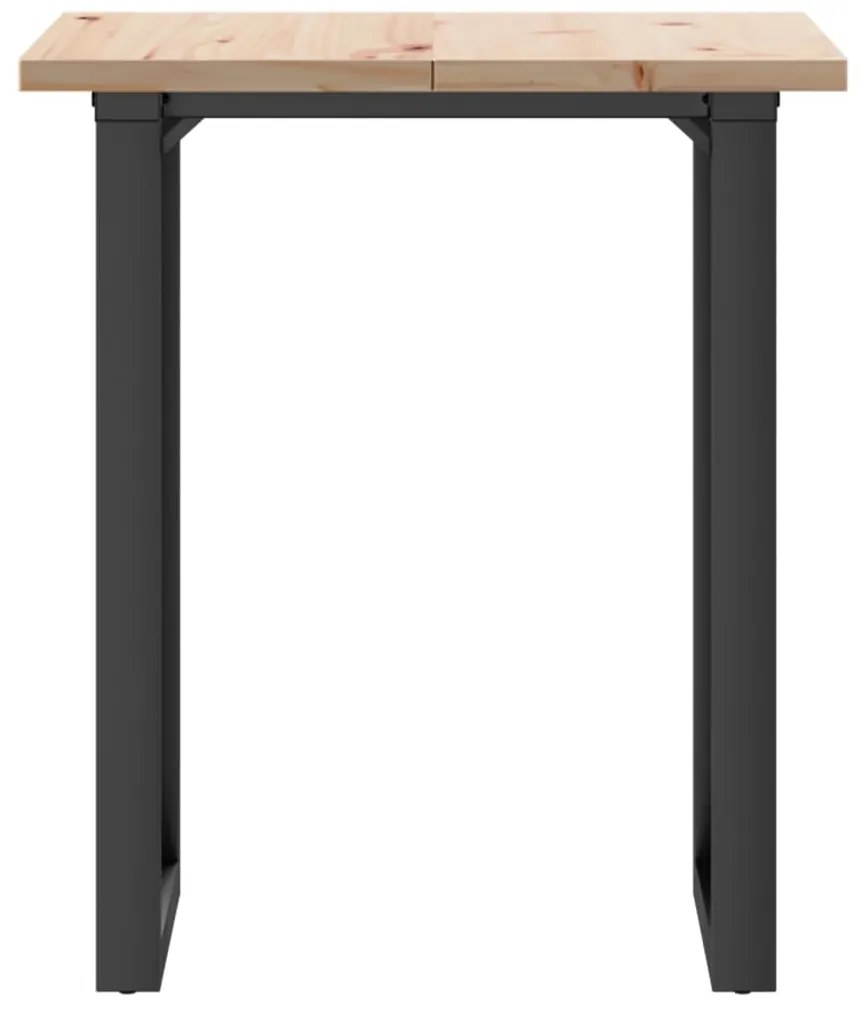 Mesa de jantar estrutura em O 70x70x75,5 cm pinho/aço