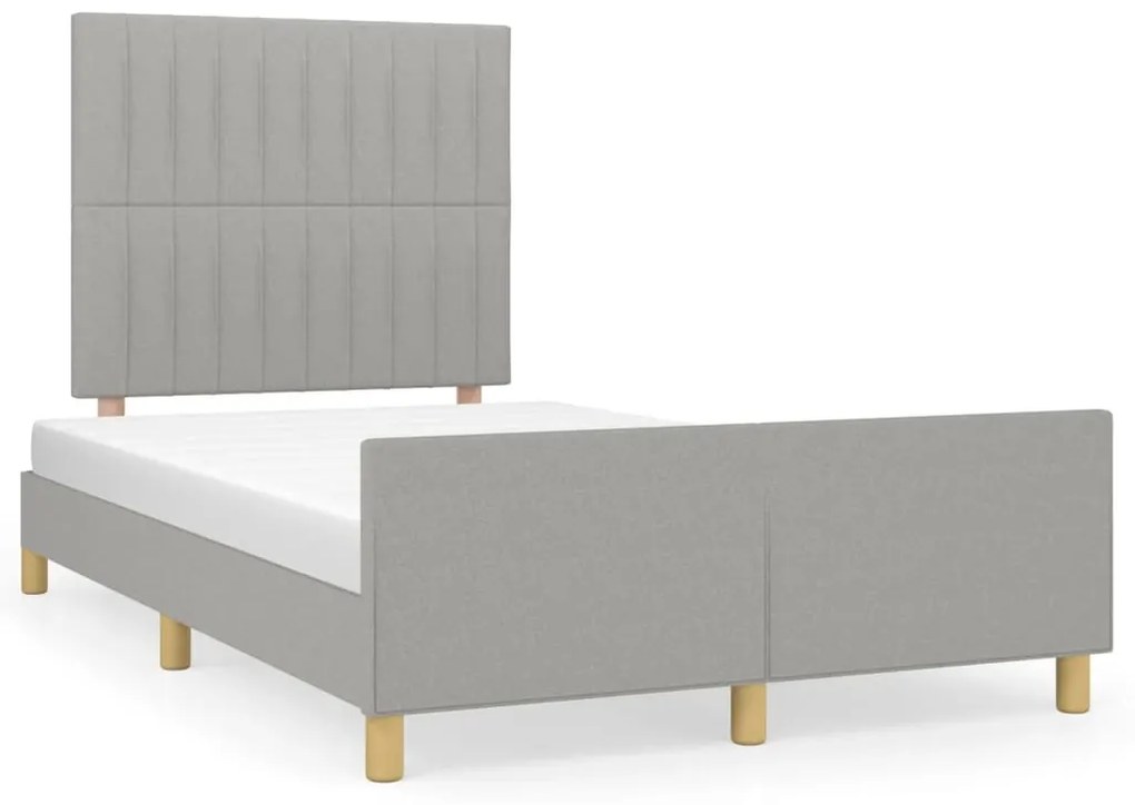 vidaXL Estrutura de cama sem colchão cinza claro tecido
