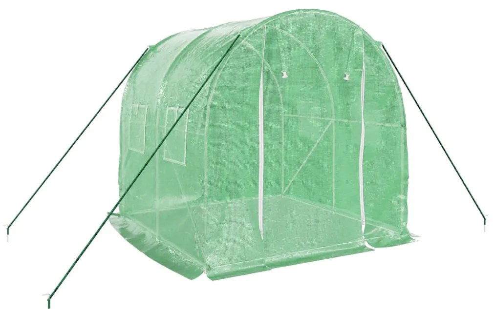 Estufa com estrutura de aço 4 m² 2x2x2 m verde