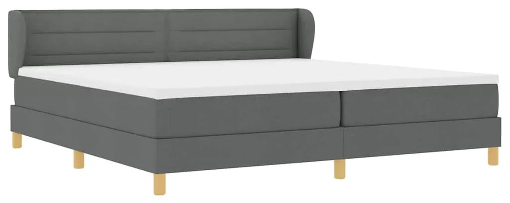 Cama Box Spring com Colchão Cinza Escuro 200x200 cm Tecido