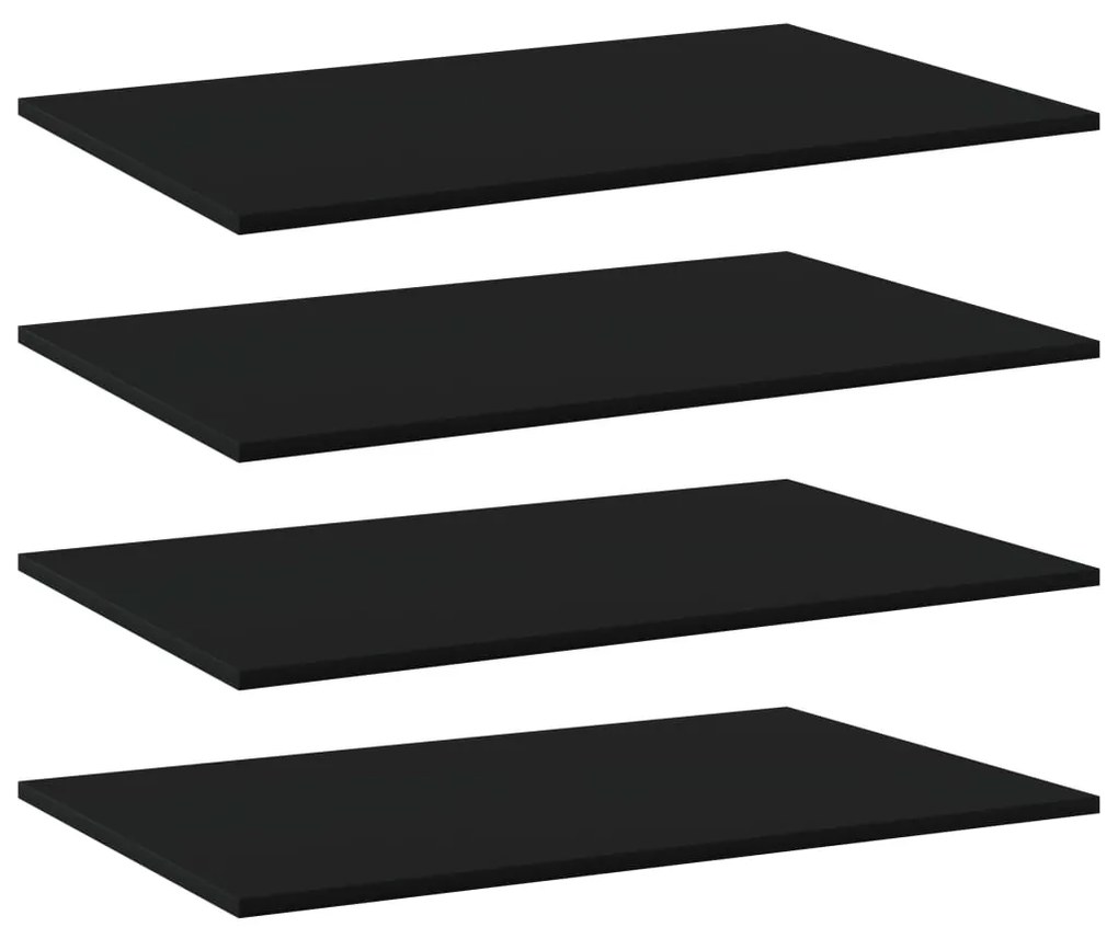 vidaXL Prateleiras para estante 4 pcs 80x50x1,5cm contraplacado preto