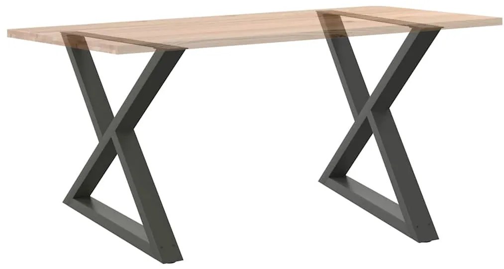 Pés para mesa de jantar 2 peças antracite 90x(72-73,3) cm aço
