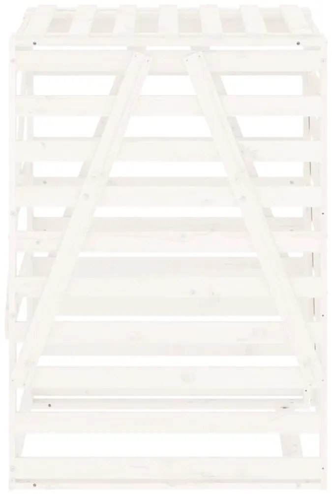 Abrigo para caixote do lixo 84x90x128,5 cm pinho maciço branco