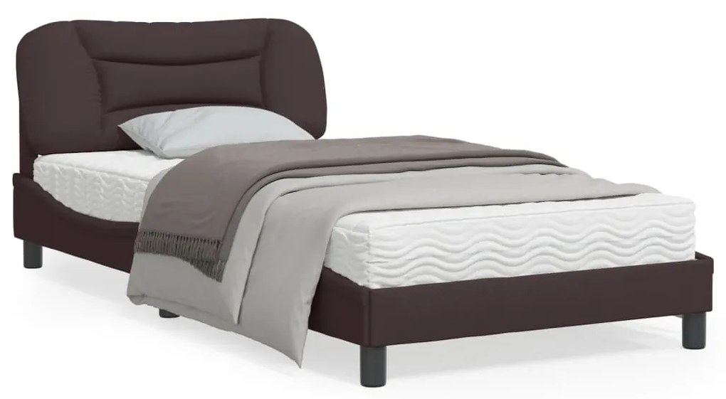 vidaXL Estrutura de cama com LED sem colchão 100x200 cm tecido