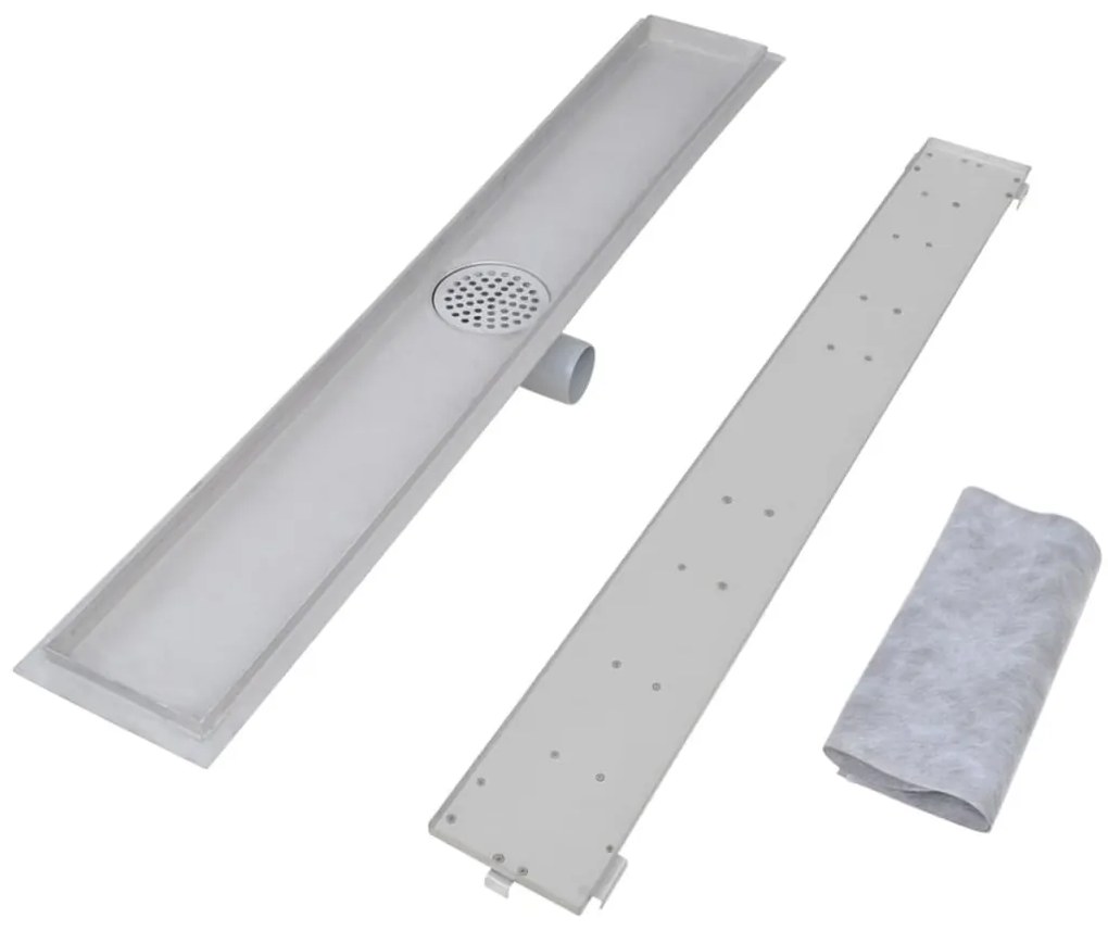 Dreno de chuveiro linear 2 pcs 930x140 mm aço inoxidável