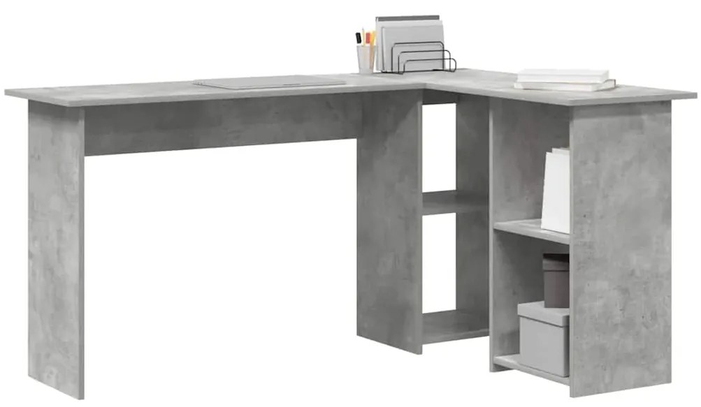 Secretário de Computador Cinza-Concreto Cinza concreto