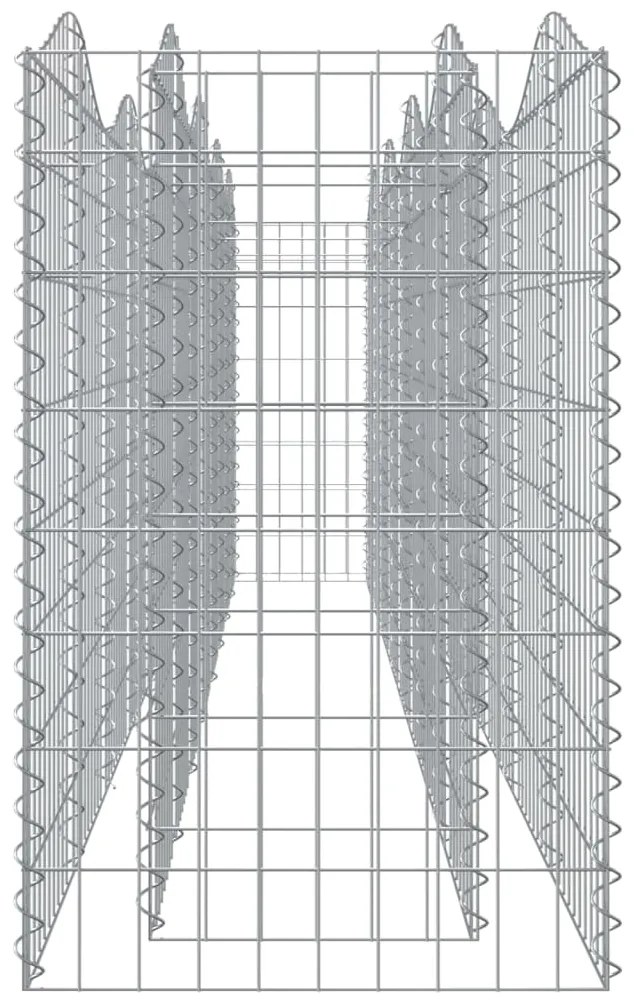 Canteiro elevado gabião arqueado 400x50x100cm ferro galvanizado