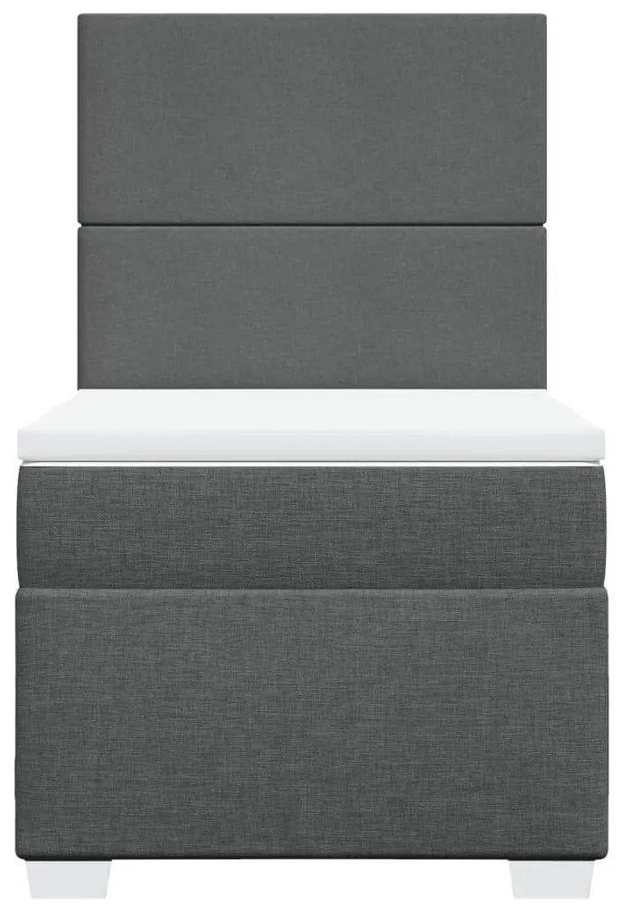Cama com molas/colchão 90x190 cm tecido cinza-escuro