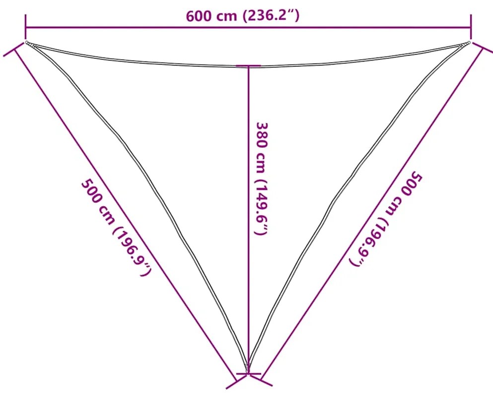 Para-sol estilo vela triangular 160 g/m² 5x5x6 m PEAD azul