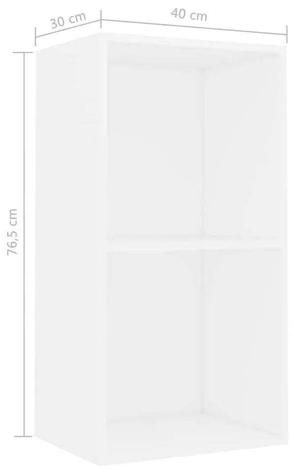 Estante com 2 prateleiras 40x30x76,5 cm contraplacado branco