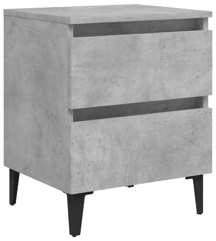 Mesa de cabeceira 40x35x50 cm contraplacado cinzento cimento