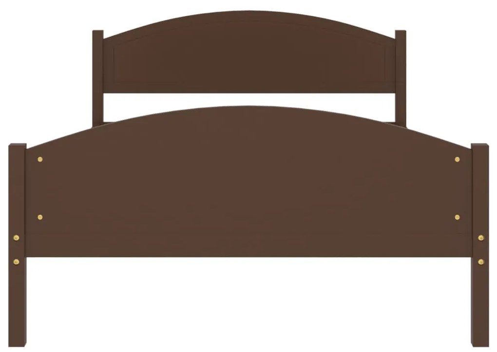 Estrutura de cama 120x200 cm pinho maciço castanho-escuro