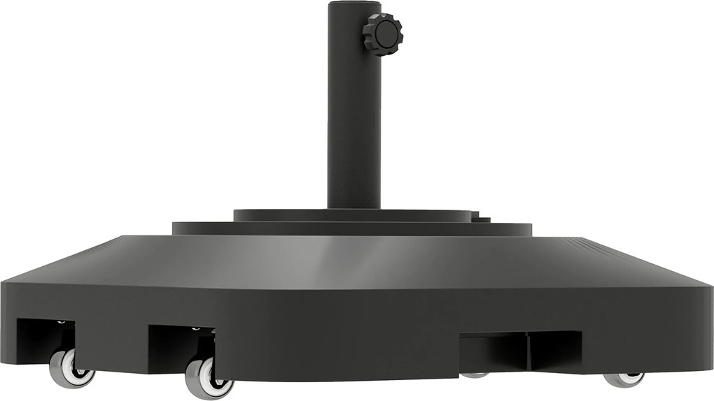 Outsunny Base para Guarda-Sol com Rodas e 2 Travões, Base para Guarda-Sol em HDPE com Água 19 kg e Areia 25 kg, para Hastes de Guarda-Sol Ø38/48 mm, 48x48x32,5 cm, Preto | Aosom Portugal