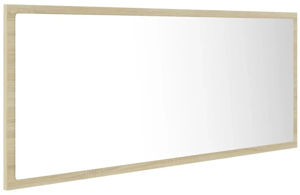 Espelho casa banho c/ LED 100x8,5x37cm acrílico carvalho sonoma
