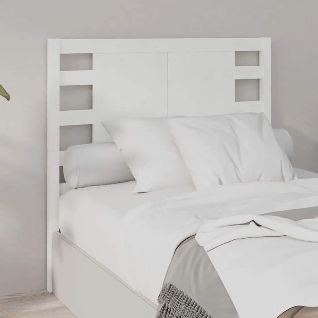 Cabeceira de cama 96x4x100 cm pinho maciço branco