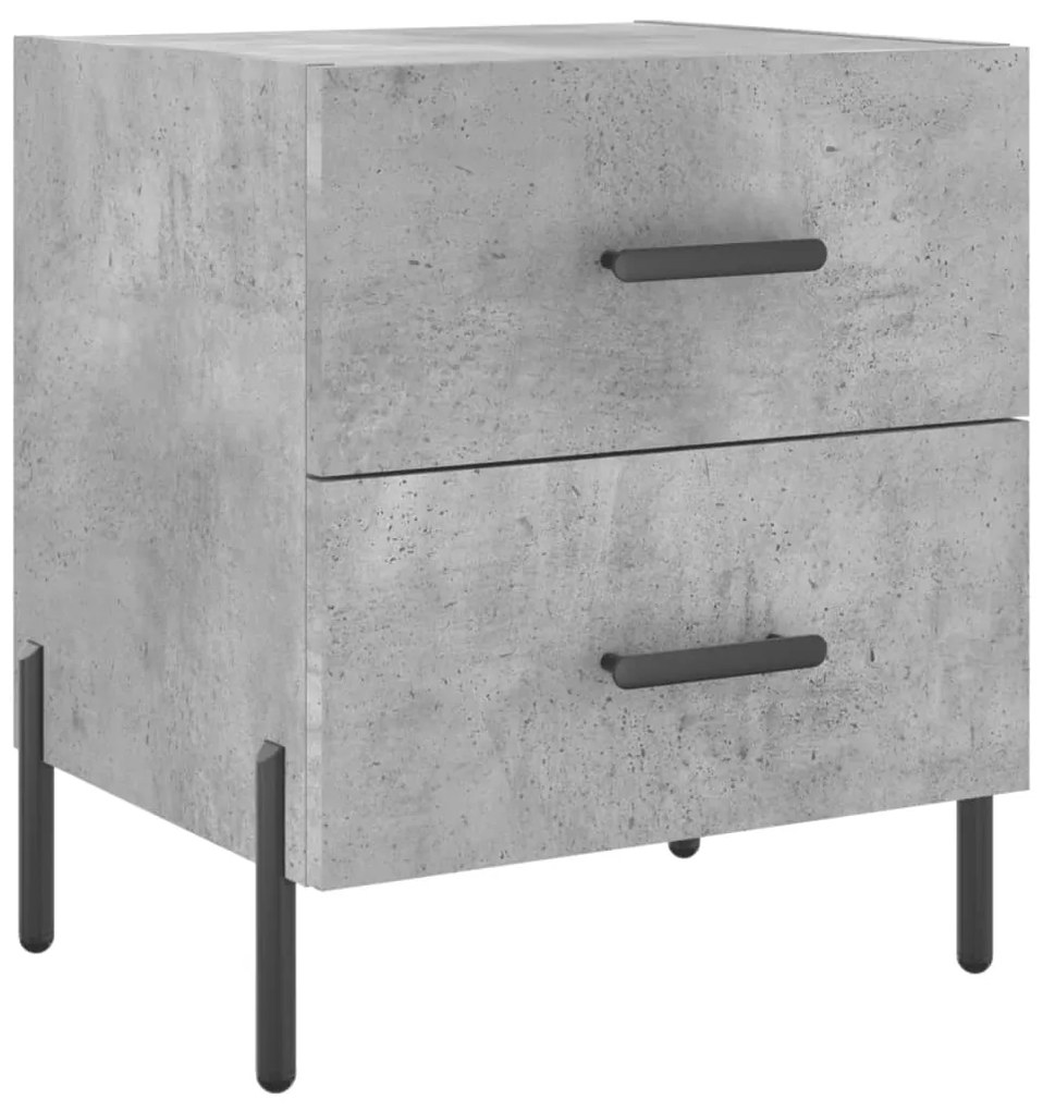Mesas de cabeceira 2pcs derivados de madeira cinza cimento
