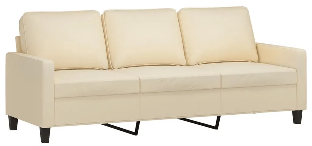 2 pcs conjunto de sofás com almofadões tecido cor creme