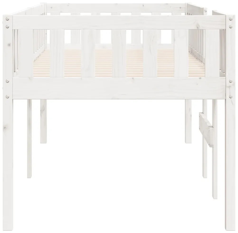 Cama de criança sem colchão 80x200 cm pinho maciço branco